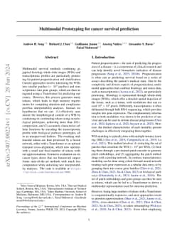 Multimodal Prototyping for cancer survival prediction