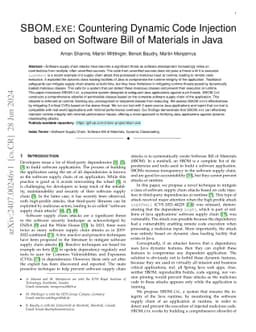 SBOM.EXE: Countering Dynamic Code Injection based on Software Bill of
  Materials in Java
