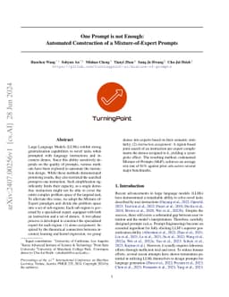 One Prompt is not Enough: Automated Construction of a Mixture-of-Expert
  Prompts