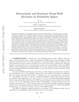 Deterministic and Stochastic Frank-Wolfe Recursion on Probability Spaces