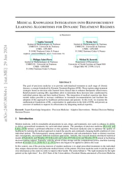 Medical Knowledge Integration into Reinforcement Learning Algorithms for
  Dynamic Treatment Regimes