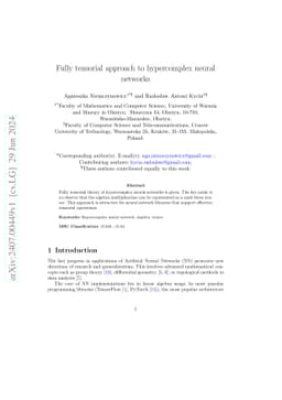 Fully tensorial approach to hypercomplex neural networks