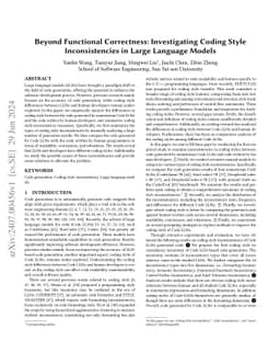 Beyond Functional Correctness: Investigating Coding Style
  Inconsistencies in Large Language Models