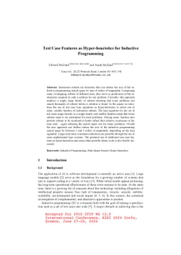 Test Case Features as Hyper-heuristics for Inductive Programming