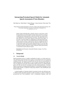 Interpreting Pretrained Speech Models for Automatic Speech Assessment of
  Voice Disorders