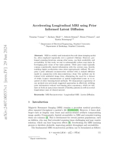 Accelerating Longitudinal MRI using Prior Informed Latent Diffusion