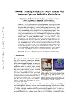 KOROL: Learning Visualizable Object Feature with Koopman Operator
  Rollout for Manipulation