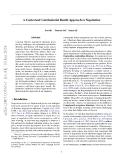 A Contextual Combinatorial Bandit Approach to Negotiation
