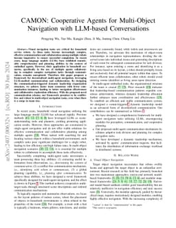 CAMON: Cooperative Agents for Multi-Object Navigation with LLM-based
  Conversations