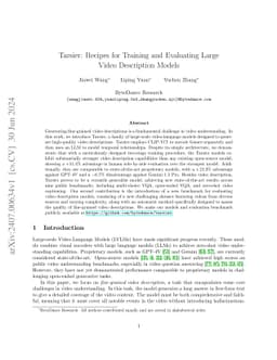 Tarsier: Recipes for Training and Evaluating Large Video Description
  Models
