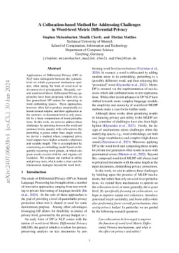 A Collocation-based Method for Addressing Challenges in Word-level
  Metric Differential Privacy