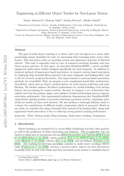Engineering an Efficient Object Tracker for Non-Linear Motion
