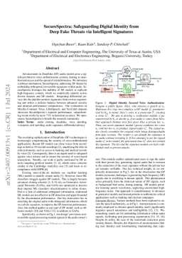 SecureSpectra: Safeguarding Digital Identity from Deep Fake Threats via
  Intelligent Signatures