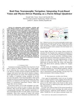 Real-Time Neuromorphic Navigation: Integrating Event-Based Vision and
  Physics-Driven Planning on a Parrot Bebop2 Quadrotor
