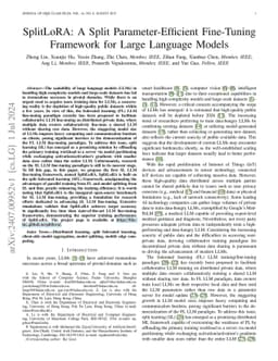 SplitLoRA: A Split Parameter-Efficient Fine-Tuning Framework for Large
  Language Models