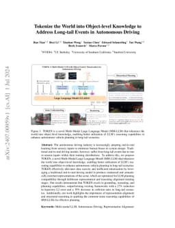 Tokenize the World into Object-level Knowledge to Address Long-tail
  Events in Autonomous Driving