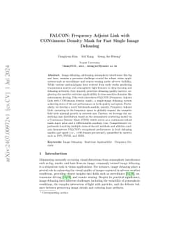 FALCON: Frequency Adjoint Link with CONtinuous Density Mask for Fast
  Single Image Dehazing