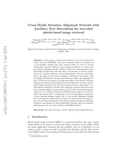 Cross-Modal Attention Alignment Network with Auxiliary Text Description
  for zero-shot sketch-based image retrieval