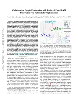 Collaborative Graph Exploration with Reduced Pose-SLAM Uncertainty via
  Submodular Optimization