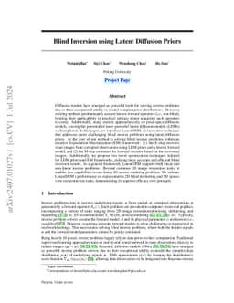Blind Inversion using Latent Diffusion Priors