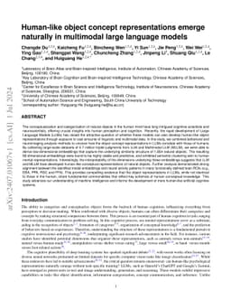 Human-like object concept representations emerge naturally in multimodal
  large language models