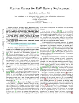 Mission Planner for UAV Battery Replacement