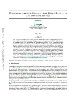 Kolmogorov-Arnold Convolutions: Design Principles and Empirical Studies