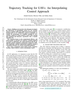 Trajectory Tracking for UAVs: An Interpolating Control Approach