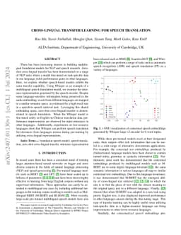 Cross-Lingual Transfer Learning for Speech Translation