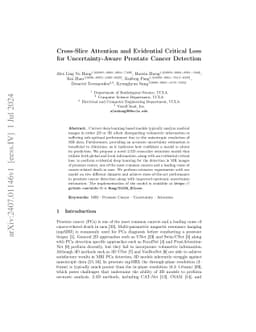 Cross-Slice Attention and Evidential Critical Loss for Uncertainty-Aware
  Prostate Cancer Detection