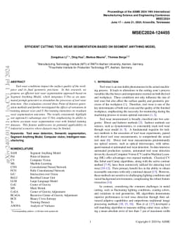 Efficient Cutting Tool Wear Segmentation Based on Segment Anything Model