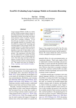 EconNLI: Evaluating Large Language Models on Economics Reasoning