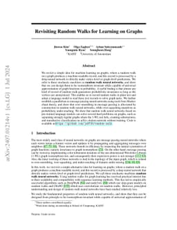 Revisiting Random Walks for Learning on Graphs