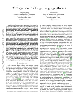 A Fingerprint for Large Language Models