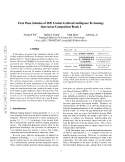 First Place Solution of 2023 Global Artificial Intelligence Technology
  Innovation Competition Track 1