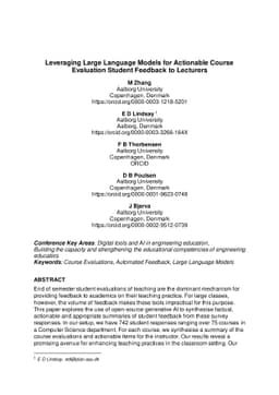 Leveraging Large Language Models for Actionable Course Evaluation
  Student Feedback to Lecturers