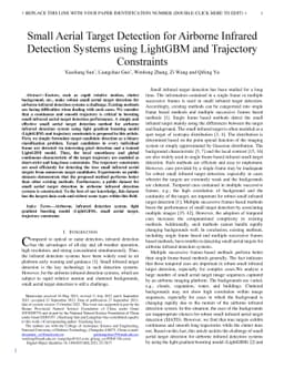 Small Aerial Target Detection for Airborne Infrared Detection Systems
  using LightGBM and Trajectory Constraints