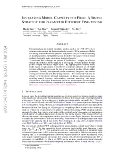 Increasing Model Capacity for Free: A Simple Strategy for Parameter
  Efficient Fine-tuning