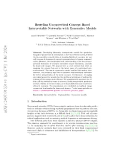 Restyling Unsupervised Concept Based Interpretable Networks with Generative Models