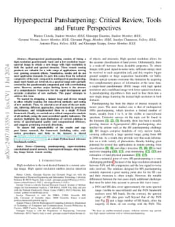 Hyperspectral Pansharpening: Critical Review, Tools and Future
  Perspectives