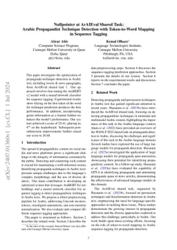 Nullpointer at ArAIEval Shared Task: Arabic Propagandist Technique
  Detection with Token-to-Word Mapping in Sequence Tagging