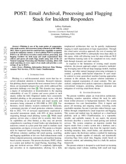 POST: Email Archival, Processing and Flagging Stack for Incident
  Responders