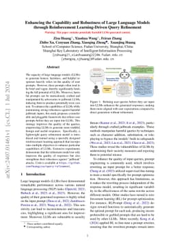 Enhancing the Capability and Robustness of Large Language Models through
  Reinforcement Learning-Driven Query Refinement