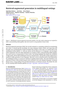 Retrieval-augmented generation in multilingual settings