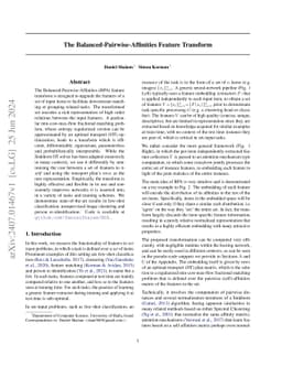The Balanced-Pairwise-Affinities Feature Transform