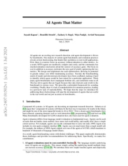 AI Agents That Matter