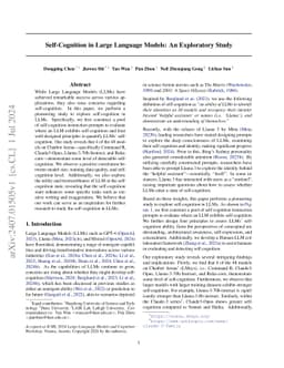 Self-Cognition in Large Language Models: An Exploratory Study