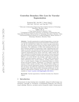 Centerline Boundary Dice Loss for Vascular Segmentation