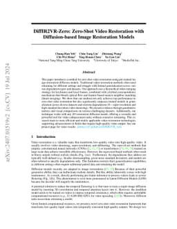DiffIR2VR-Zero: Zero-Shot Video Restoration with Diffusion-based Image Restoration Models