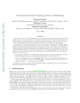 A Contextual Online Learning Theory of Brokerage